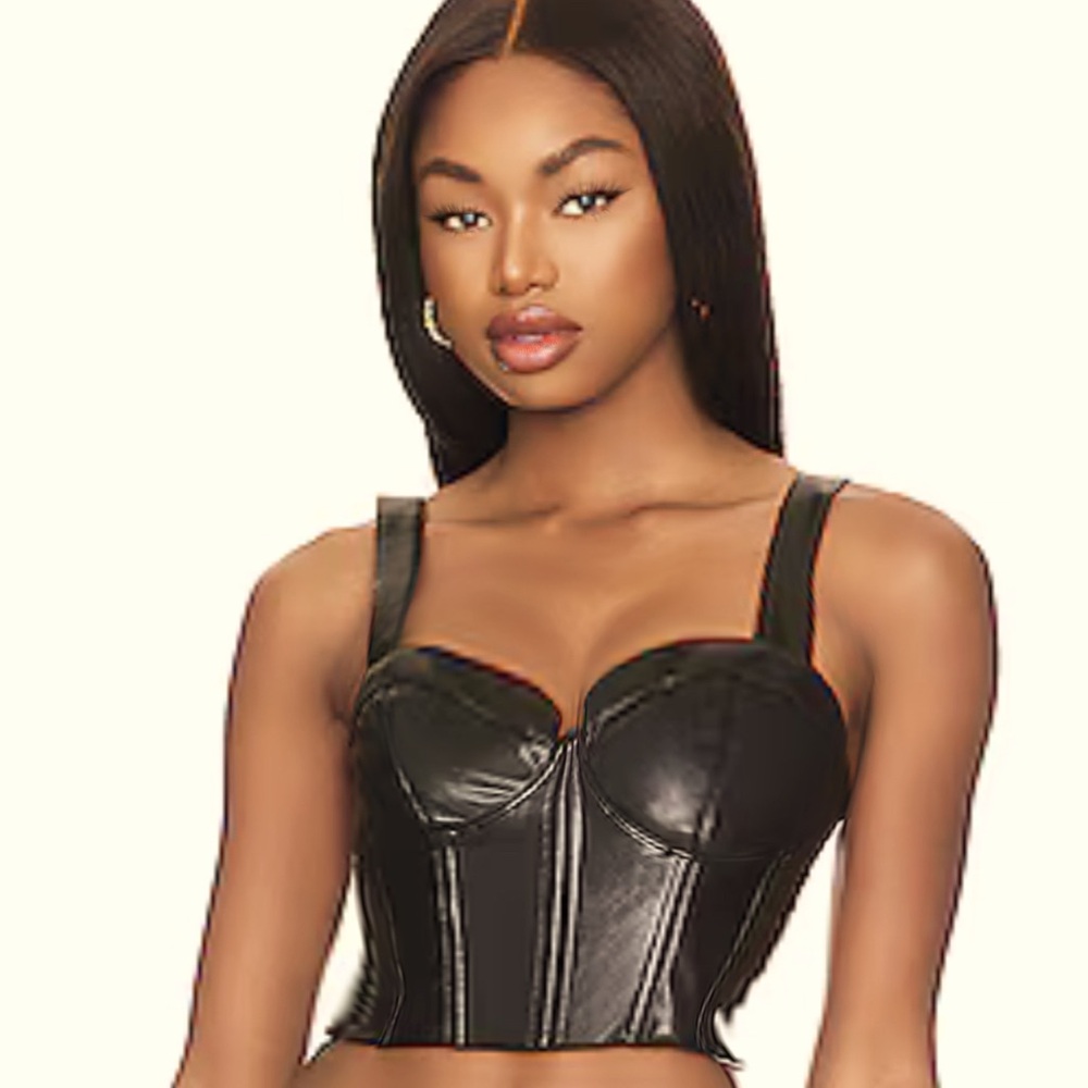 Sexy Jeanna Faux Leather Bustier in Black
ALICE + OLIVIA